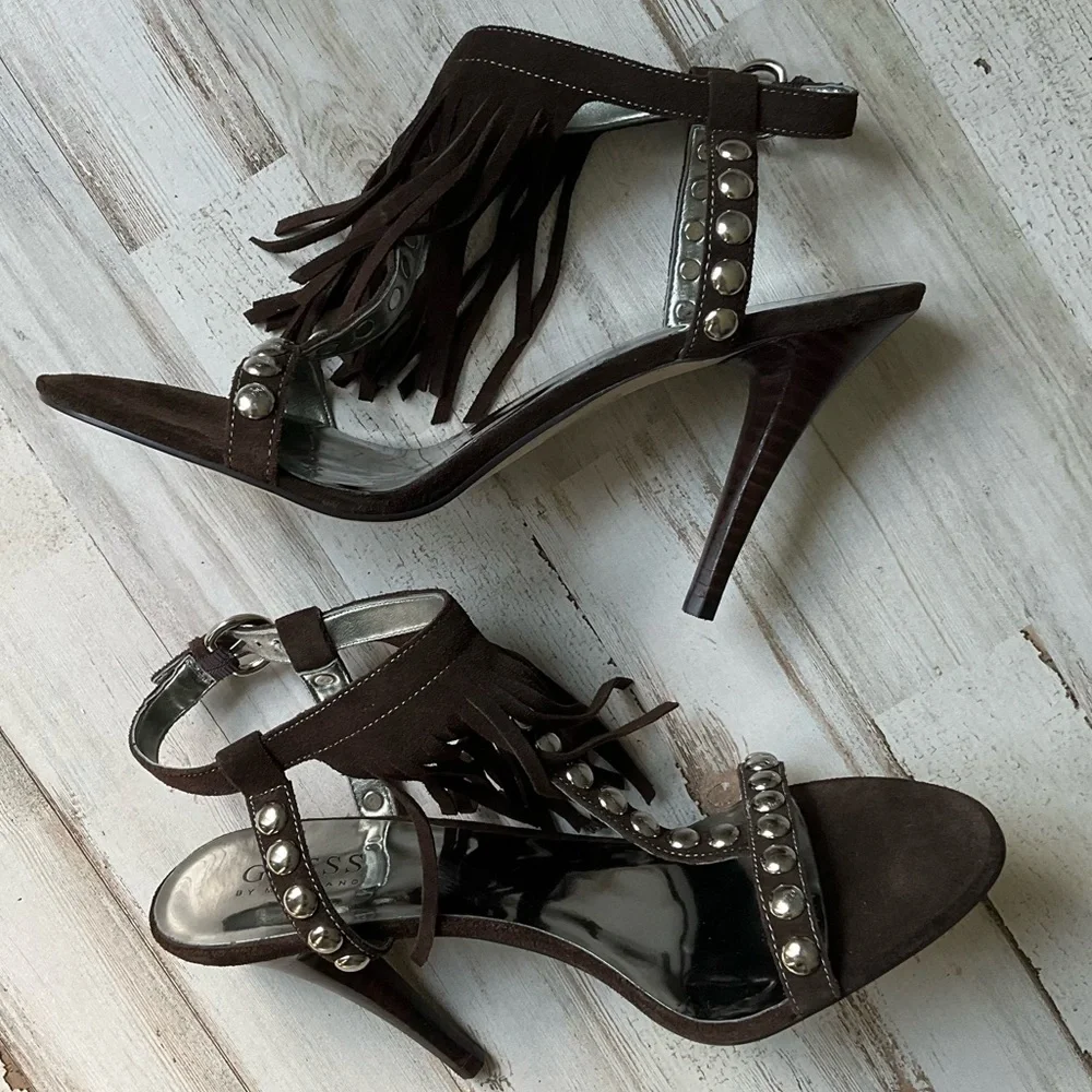 GUESS by Marciana Galiena Fringe Heel Sandals - Picture 7 of 11